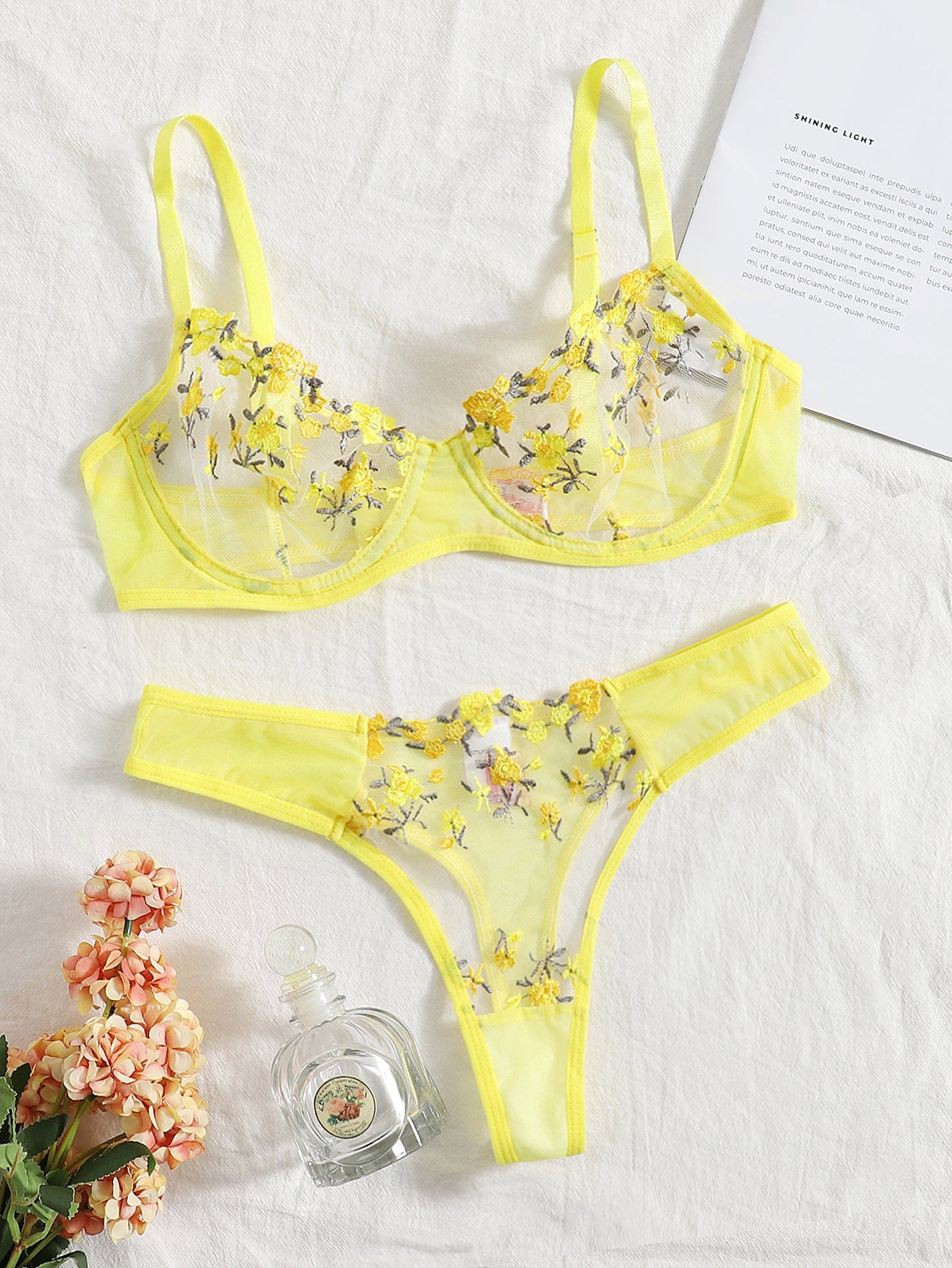 BRIELLA- 2 PIECE Embroidery Bra SET