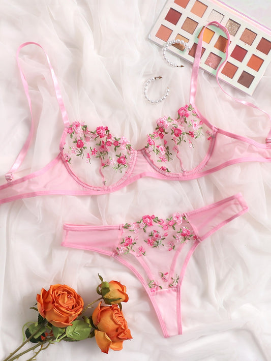 BRIELLA- 2 PIECE Embroidery Bra SET