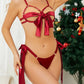 Christmas Silk Lingerie Lace Up Costumes