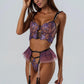 TIFFANY - 3 PIECE Floral Transparent Bustier SET