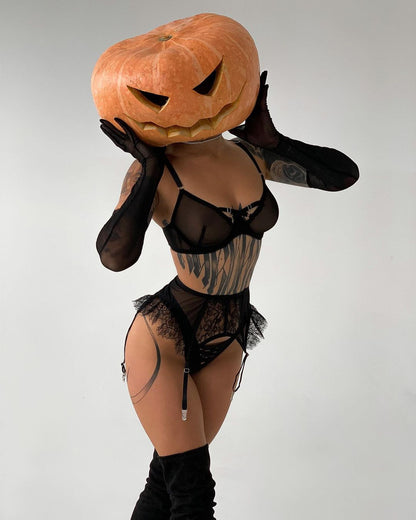 APLERA - See Through Ruffle Garter Halloween Costume