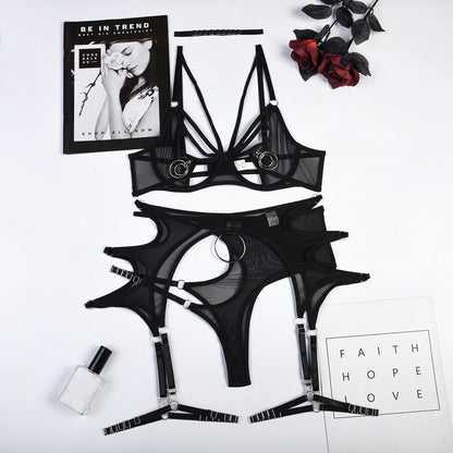 VINNIE - 4 PIECE Bralette Bustier SET with RINGS